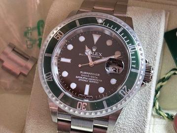 ROLEX SUBMARINER GHIERA VERDE REF.16610LV FULL SET