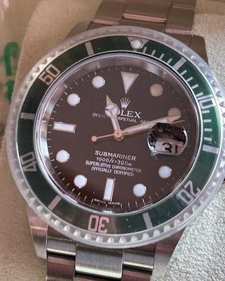 ROLEX SUBMARINER GHIERA VERDE REF.16610LV FULL SET