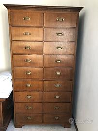 Cassettiera antica industriale 18 cassetti anni 30