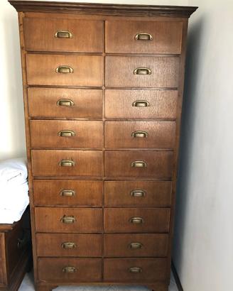 Cassettiera antica industriale 18 cassetti anni 30