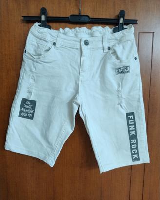 Bermuda bianchi MEK stile Rock - Taglia 10 anni