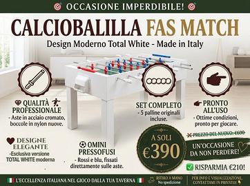 Calcio-balilla BiliardinoFAT MATCH bianco