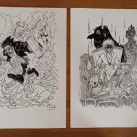 Serie di stampe di fumetti famosi "paperizzati"