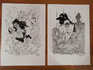 Serie di stampe di fumetti famosi "paperizzati"