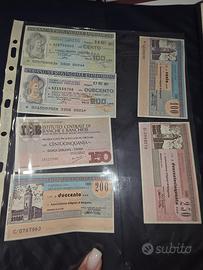lotto di 10 miniassegni anni 70 vari tagli e banch