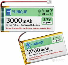 2 Batterie LiPo 3.7V 3000mAh JST 1.25 103665