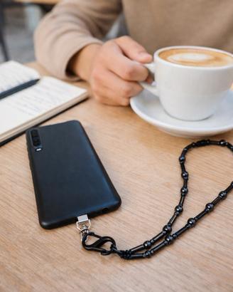 laccetto per smartphone  perle di pietra naturale 