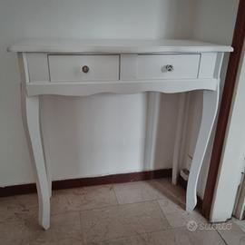 tavolino / console in legno bianco 