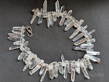 Collana cristalli di quarzo naturale a punta 