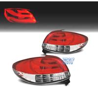 FANALI PER PEUGEOT 206 98-09 LIGHT BAR ROSSO CROMA