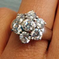 Anello fiore in argento 925 con zirconi donna