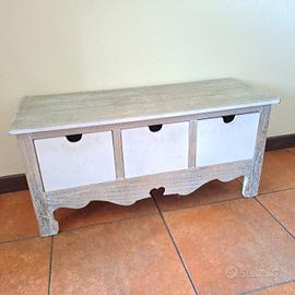 Cassettiera shabby chic rustica
