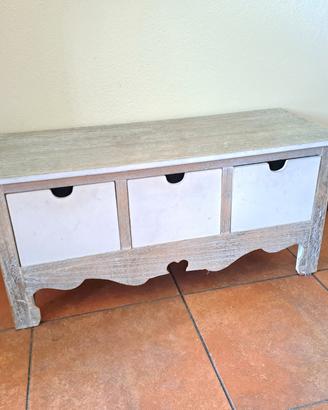 Cassettiera shabby chic rustica