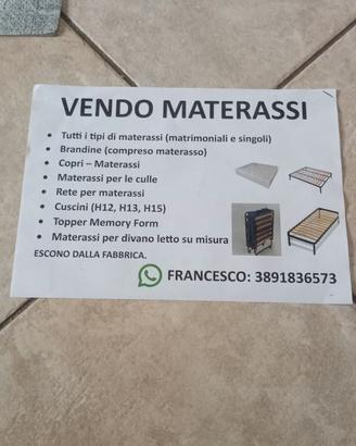 MATERASSI,  RETE,   CUSCINI,  BRANDINE.🛌