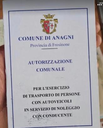 Licenza NCC regione Lazio