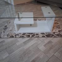 tavolo da salotto nuovo in legno con vetro 