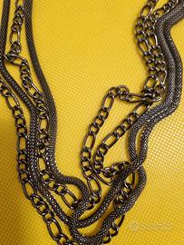 collana a 4 fili di maglie a catena 