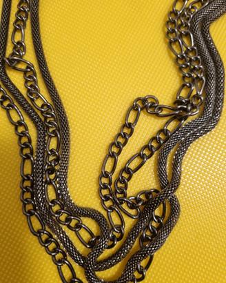 collana a 4 fili di maglie a catena 