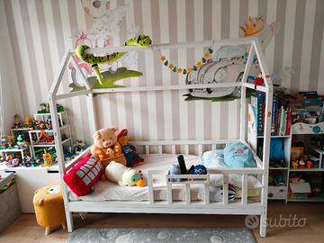 LETTO A CASETTA BAMBINI + MATERASSO 