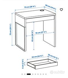 micke scrivania ikea bianca