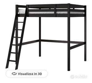 Letto rialzato ikea stora nero