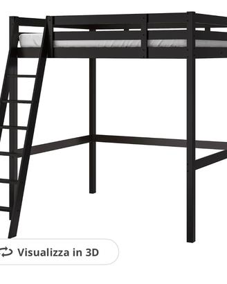 Letto rialzato ikea stora nero