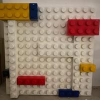 Quadro metallo Lego- Mondrian 120x120cm