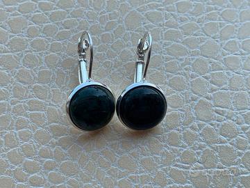 Orecchini in Argento 925 e Agata Verde naturale