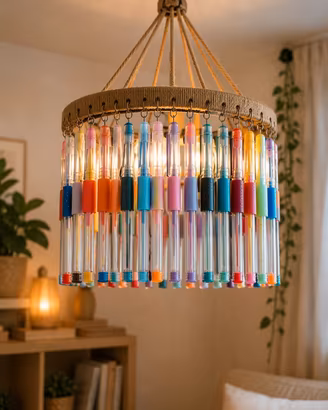 Upcycling: 20 penne glitterate multicolor