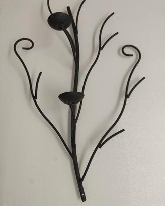 Porta candele da parete ferro battuto