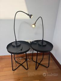 Comodini tondi 30 cm diametro e lampade lettura
