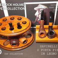 SAVINELLI 2 PORTA PIPE IN LEGNO 