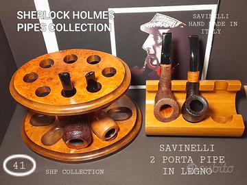 SAVINELLI 2 PORTA PIPE IN LEGNO 