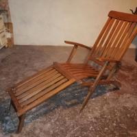 3 Poltrona a sdraio in legno di Teak vintage con p