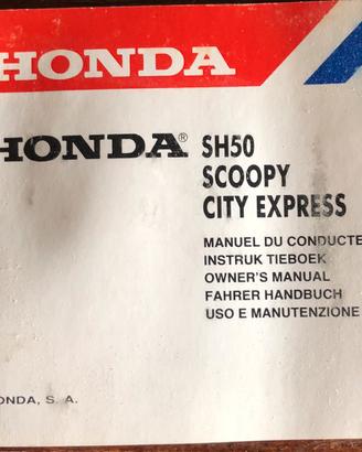Libretto uso e manutenzione ciclomotore Honda SH50