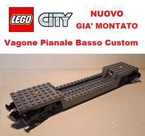 LEGO Train - Vagone Pianale Basso Custom MOC NUOVO
