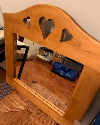 Specchio da bagno legno