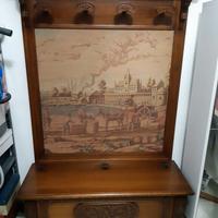 Cassapanca appendiabiti arazzo legno stile