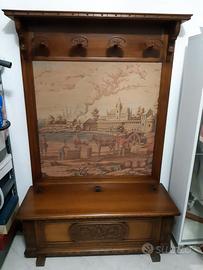 Cassapanca appendiabiti arazzo legno stile