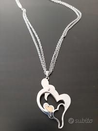 Collana a forma di cuore oro e acciaio Stroili Oro