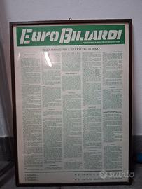 insegna Euro Biliardi vintage