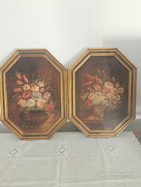 Coppia quadri fiori vintage - Pendant tableaux