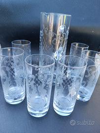 set bicchieri + caraffa vetro