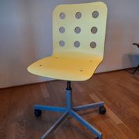 3 sedie girevoli, regolabili in altezza, giallo