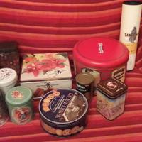 Scatole latta vintage pubblicitarie nuove