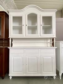 Nuova vetrina 3 ante di vero legno bianco laccato