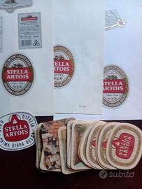 Lotto birra Stella Artois sottobicchiere adesivi