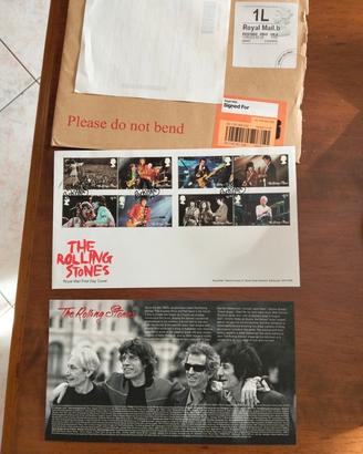francobolli con cartolina Rolling Stones 