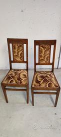 Coppia di sedie del primo 900 intarsiate