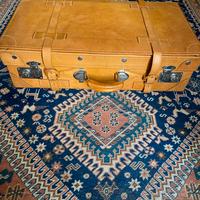 Valigia vintage in pelle per auto d’epoca